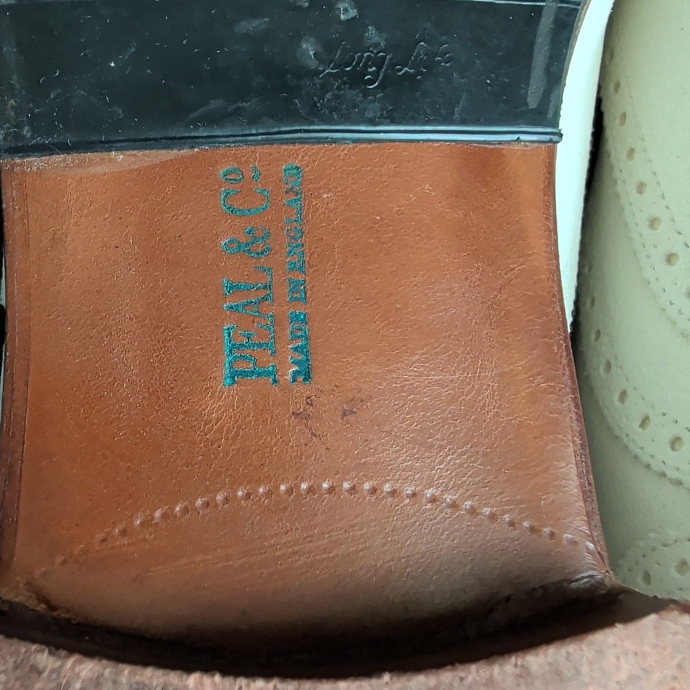 Brooks Brothers Peal & Co Mens White Buck Wingtip Oxford Shoes 11.5 D England - Picture 14 of 14